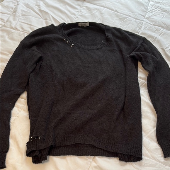 Lauren Moshi Sweaters - Lauren Moshi Black Women's Sweater with metal Accents